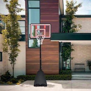 8 ft. to 10 ft. Indoor and Outdoor Adjustable Portable Basketball Hoop Basketball System with LED Lights and Wheels