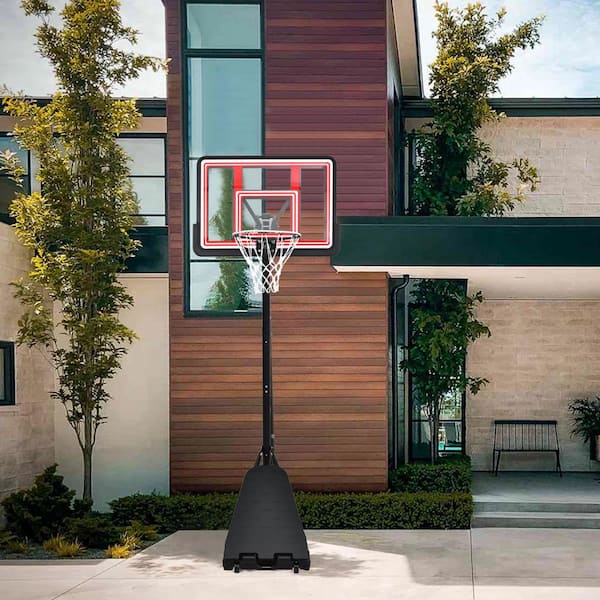 8 ft. to 10 ft. Indoor and Outdoor Adjustable Portable Basketball Hoop Basketball System with LED Lights and Wheels