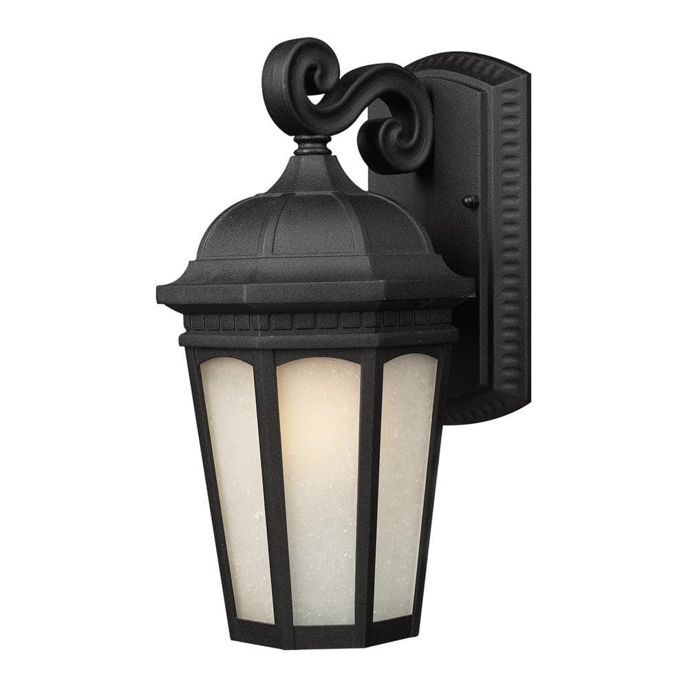Newport 15.75 in. Black Aluminum Hardwired Outdoor Weather Resistant Lanter