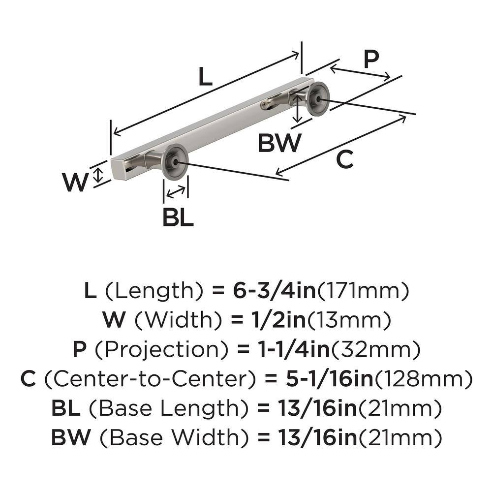 Everett Polished Nickel Cabinet Drawer Pull, 5-1/16 in