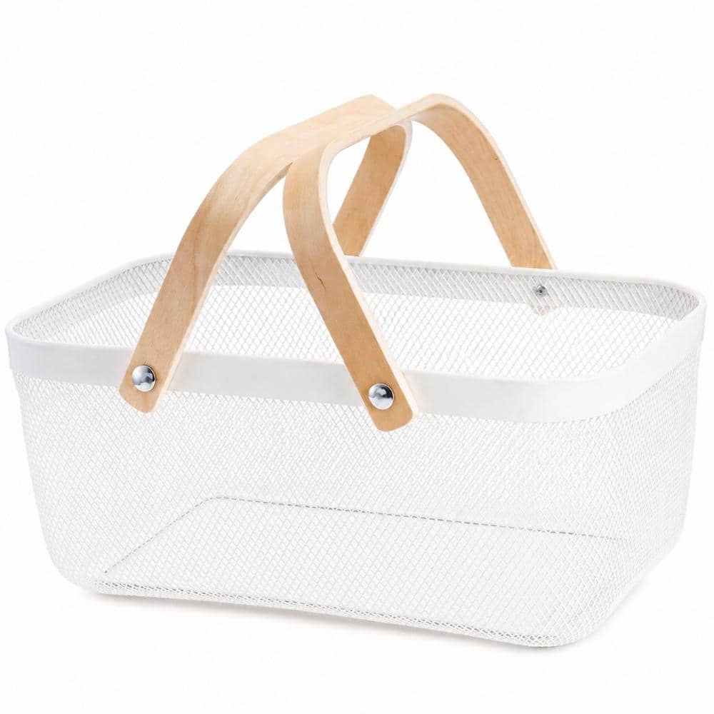 White Metal Wire Mesh Storage and Harvest Basket 7 x 15.7 x 7 in with Handle for Kitchen, Garden and Picnic price history on PriceWatchPro