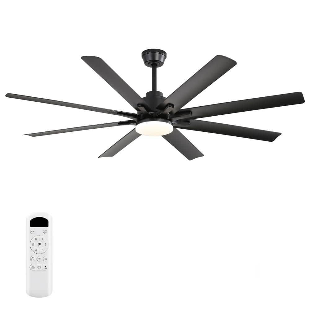 52 in. Matte Black Ceiling Fan with Light, 18W LED 3-Color Dimmable Light, for Living Room & Bedroom price history on PriceWatchPro