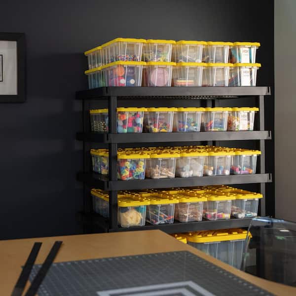 HDX Tough Storage Tote in Clear with Yellow Lid 999-6QT-C