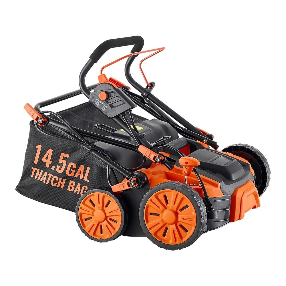 2-in-1 Electric Dethatcher Scarifier 16 in 15A Corded Lawn Dethatcher 14.5 Gal Bag 5-Depth Adjust Walk-Behind for Yard price history on PriceWatchPro