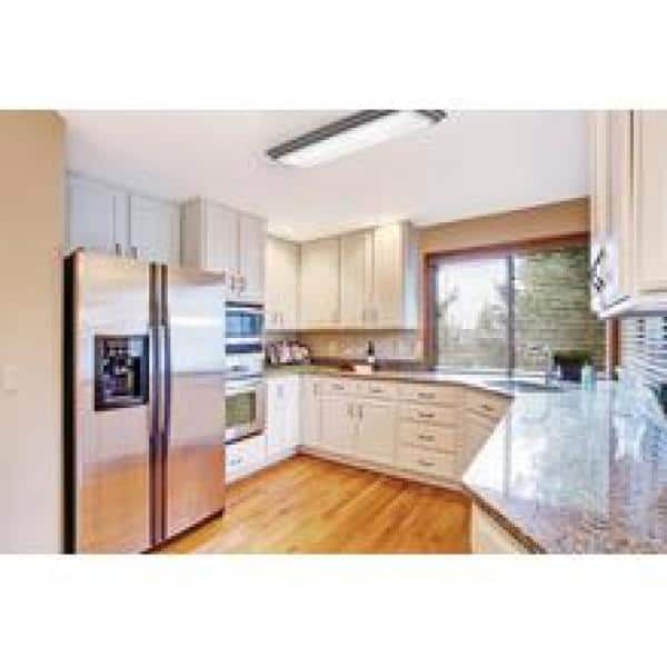 Brown Wood and Glass LED Flush Mount Ceiling Light