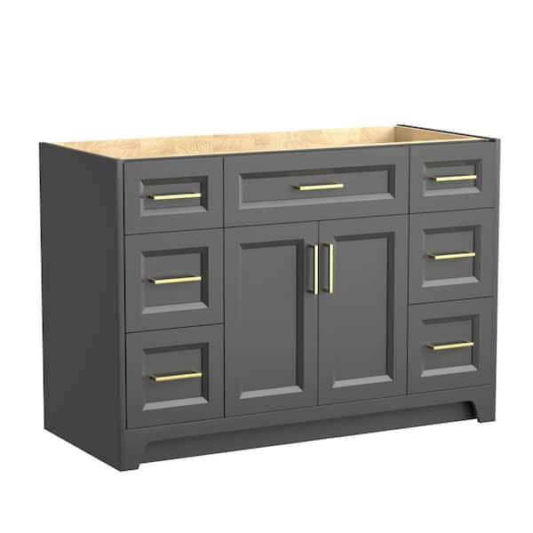 Zeafive Gey 48 in. Bath Vanity Cabinet without Top Solid Wood Single ...