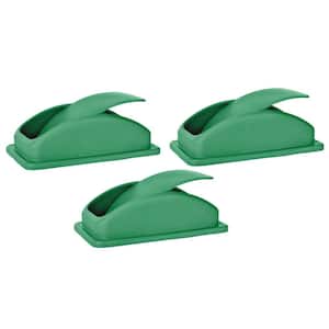 23 Gal. Plastic Dome Trash Can Lid, Green (3-Pack)