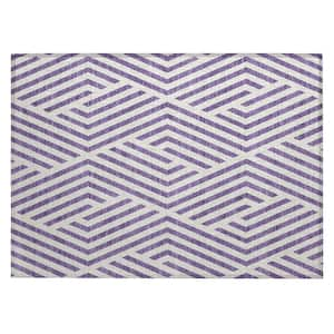 Chantille ACN550 Purple 1 ft. 8 in. x 2 ft. 6 in. Machine Washable Indoor/Outdoor Geometric Area Rug