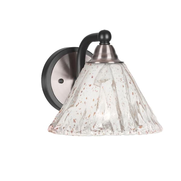 Unbranded Madison 7 in. 1-Light Matte Black and Brushed Nickel Wall Sconce with Standard Shade