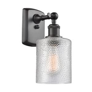 Cobbleskill 1-Light Oil Rubbed Bronze Wall Sconce with Clear Glass Shade
