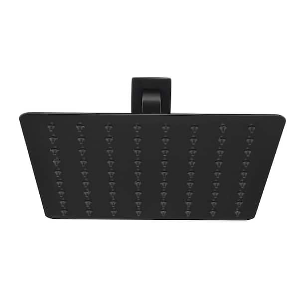 1-Spray Patterns with 2.5 GPM 8 in. Wall Mount Fixed Shower Head in Matte Black