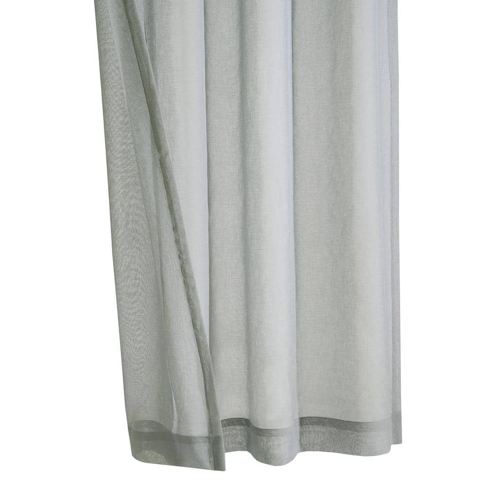 Gray Sheer Light Filtering Polyester Grommet Curtain Panel 52" x 63"