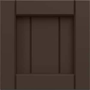 12-in W x 12-in H True Fit PVC Framed Board-n-Batten Shutters Sample, Raisin Brown