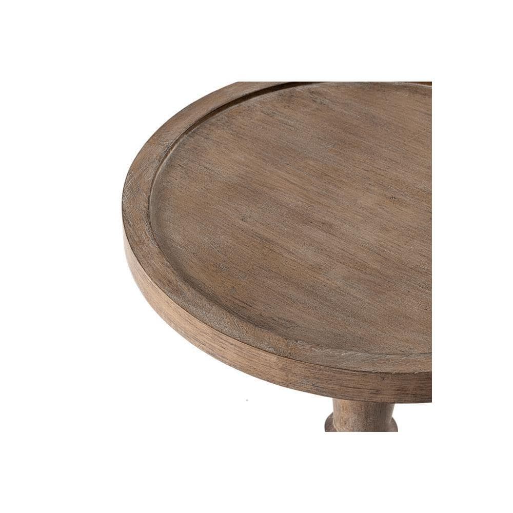 Farmhouse Rustic Distressed Wood Round Pedestal Drinking Table