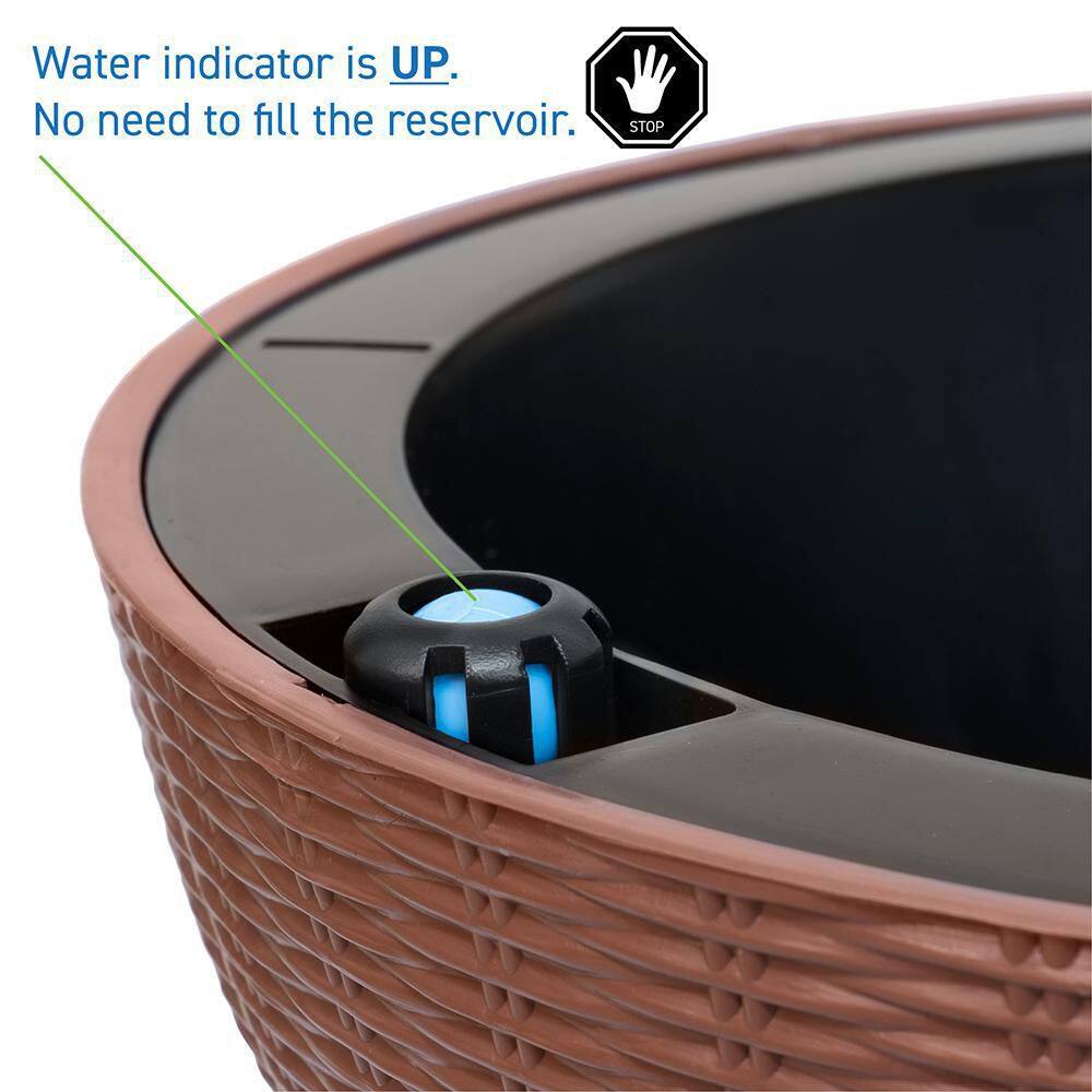 Rustic Brown High-Density Resin Self-Watering Hanging Planter