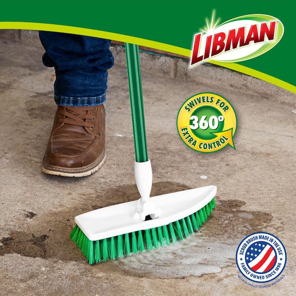 No Knees Floor Scrub Brush with Steel Handle