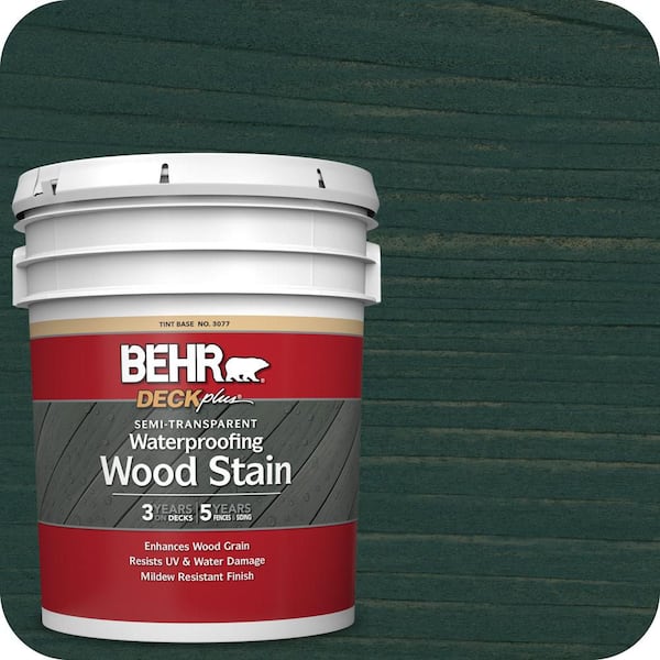 BEHR DECKplus 5 gal. #ST-114 Mountain Spruce Semi-Transparent Waterproofing Exterior Wood Stain