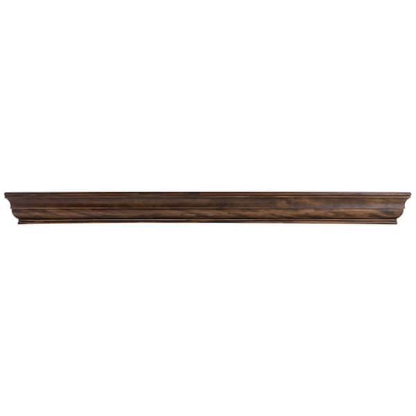 Dogberry Collections 48 in. Dark Chocolate Shaker Mantel Shelf