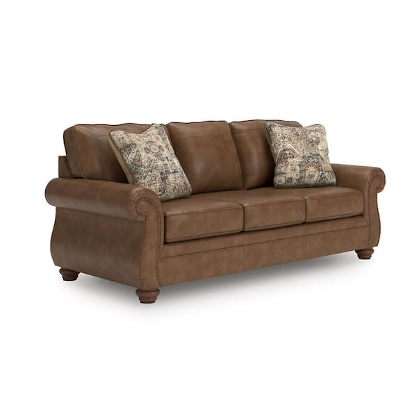 Chatterton Earth 92 in. Faux Leather Upholstered Queen Sofa Bed