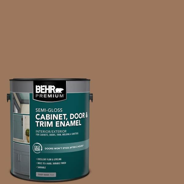 BEHR PREMIUM 1 gal. #S220-6 Baked Sienna Semi-Gloss Enamel Interior/Exterior Cabinet, Door & Trim Paint