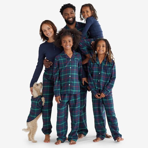 Company Cotton Family Flannel Polar Bear Forest Men's Medium Forest Green  Pajamas Set