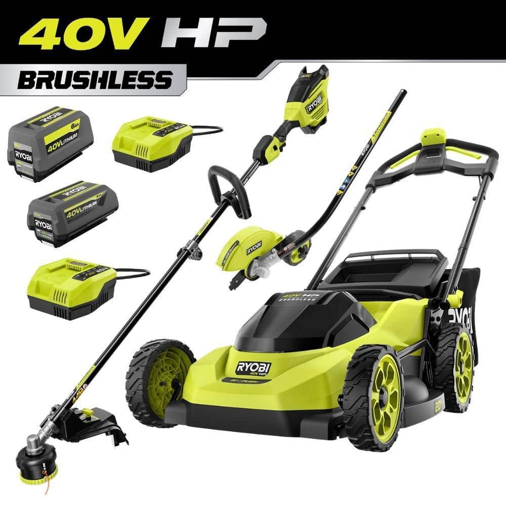 "40V HP Brushless 20"" Cordless Walk Behind Push Mower & Attachment Capable String Trimmer/Edger (2) Batteries, & Chargers" price history on PriceWatchPro