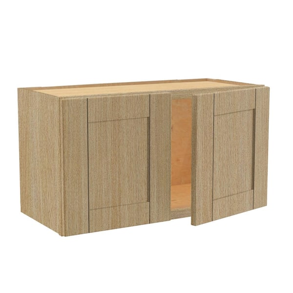 Washington 27 in. W x 12 in. D x 15 in. H Assembled Plywood Wall Kitchen Cabinet in Vanguard Oak with Soft Close