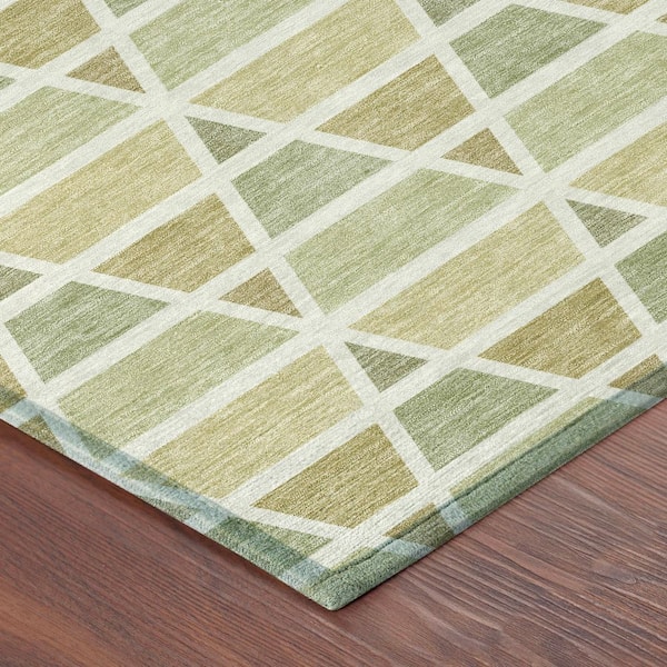 Chantille Machine Washable Indoor/Outdoor Abstract ACN2733 Sage 10 ft. x 14 ft. Area Rug