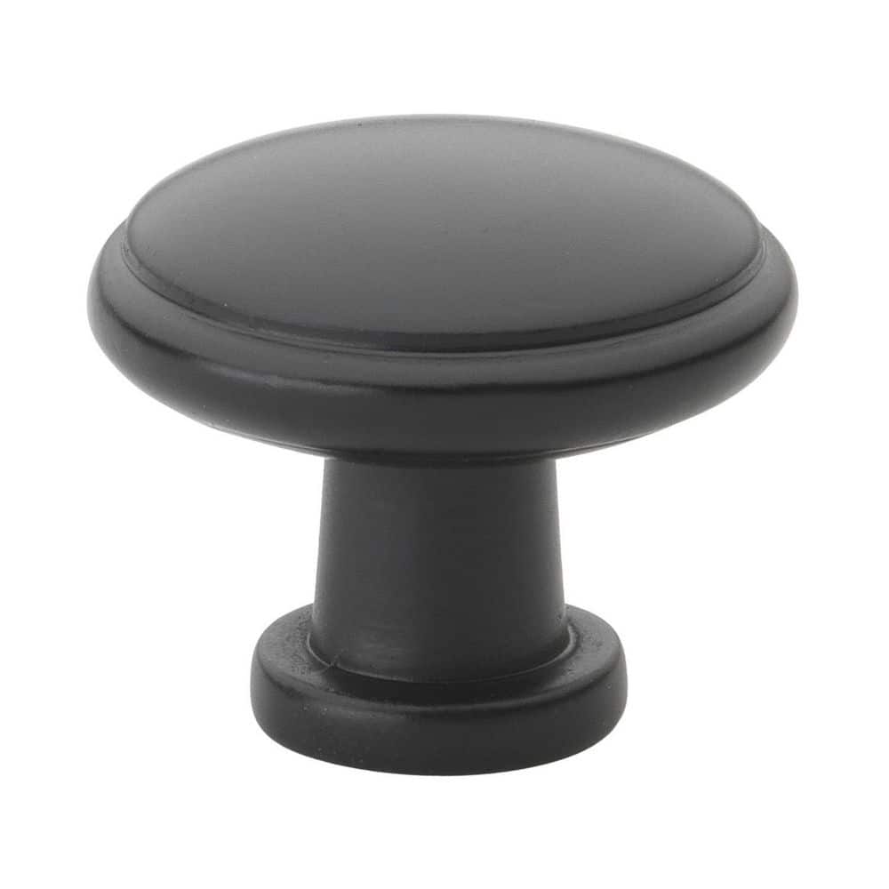 Matte Black Round Zinc Alloy Cabinet Knob Set