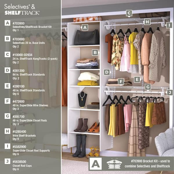 ClosetMaid Selectives 85 in. W x 121 in. W White Basic Plus