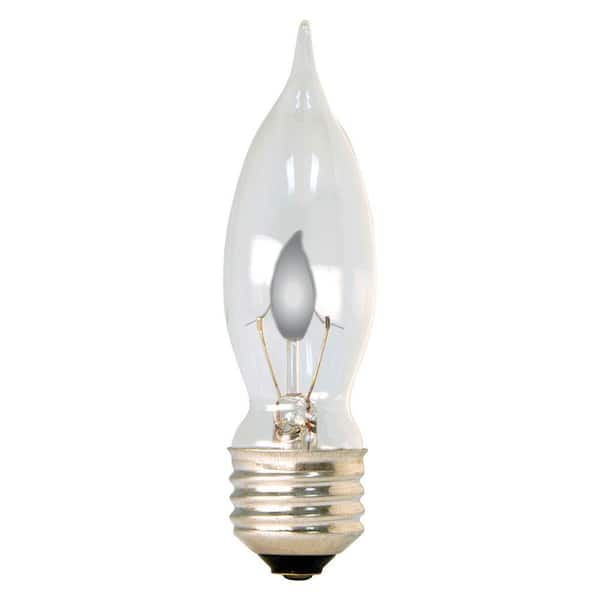 GE 3-Watt Incandescent CA10 Bent Tip Clear Flicker Flame Light Bulb