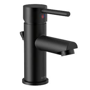 Modern Project-Pack Single Hole Single-Handle Bathroom Faucet in Matte Black