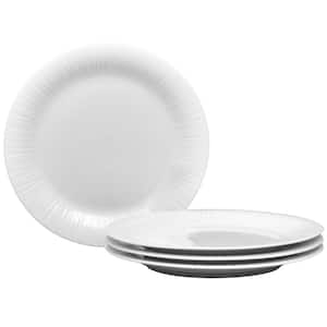Conifere 9.5 in. (White) Porcelain Luncheon Plates, (Set of 4)