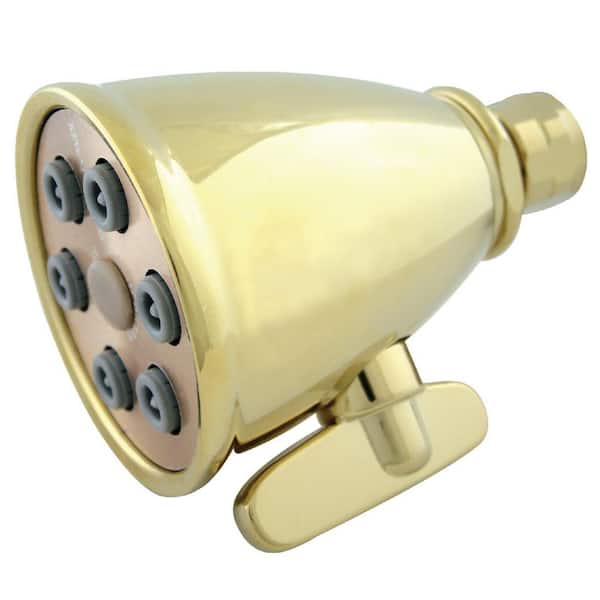 Kingston Brass Shower Scape 1-Spray Patterns 3 in. Wall Mount Jet Fixed Shower Head in Polished Brass