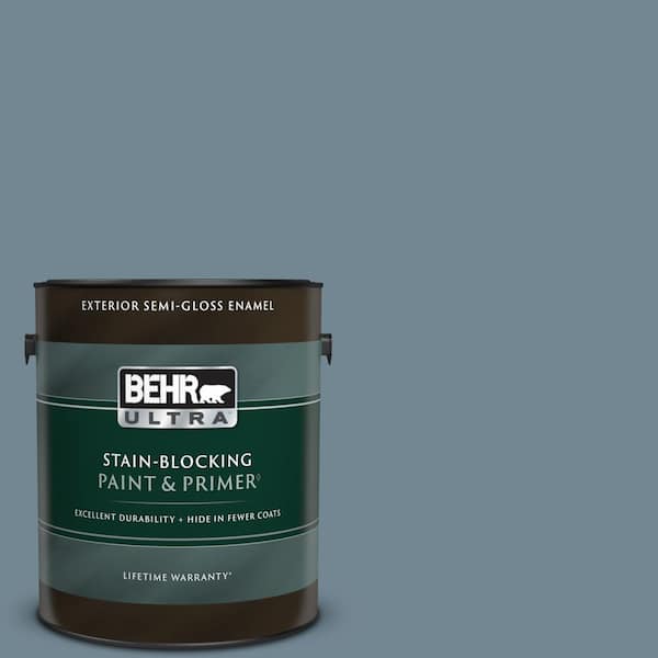 BEHR ULTRA 1 gal. Home Decorators Collection #HDC-AC-24 Lyric Blue Semi-Gloss Enamel Exterior Paint & Primer