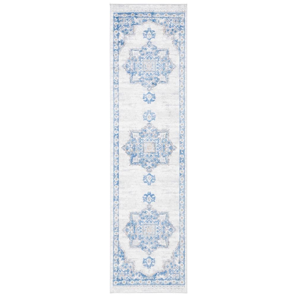 Shivan 2 ft. x 8 ft. Ivory/Blue Medallion Distressed Runner Rug price history on PriceWatchPro