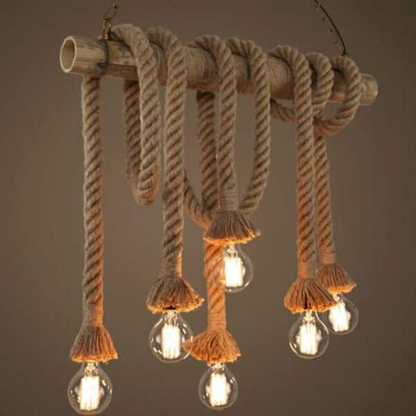 Warehouse of Tiffany Jans 4 in. 6-Light Indoor Brown Chandelier with Light Kit