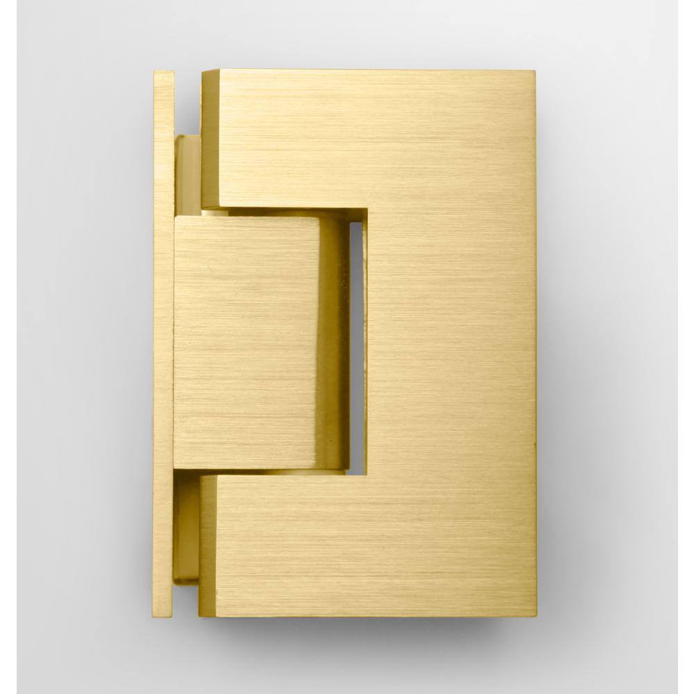Satin Brass Frameless Glass Shower Enclosure with Hinged Door