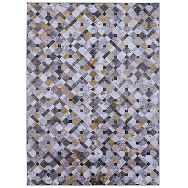 Austin 3 ft. x 5 ft. Brown Modern Woven Animal Print Polyester Rectangle Indoor Area Rug