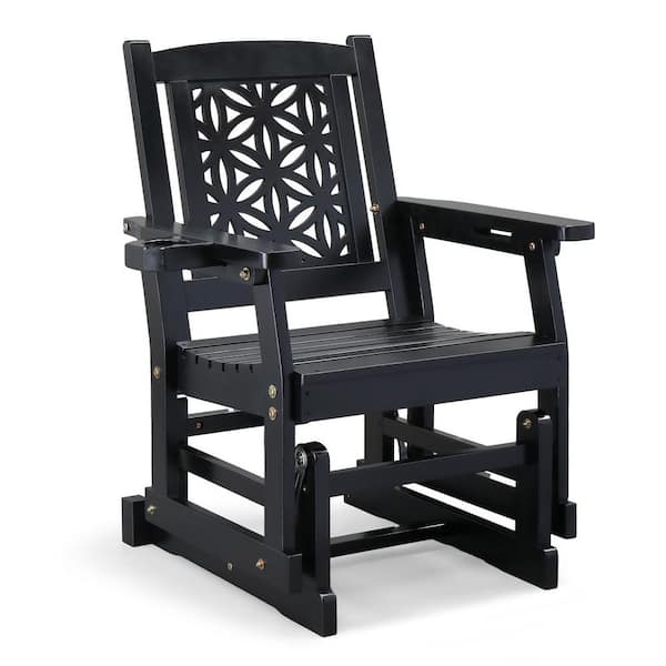 27 in. 1-Person Solid Wood Outdoor Glider Chair
