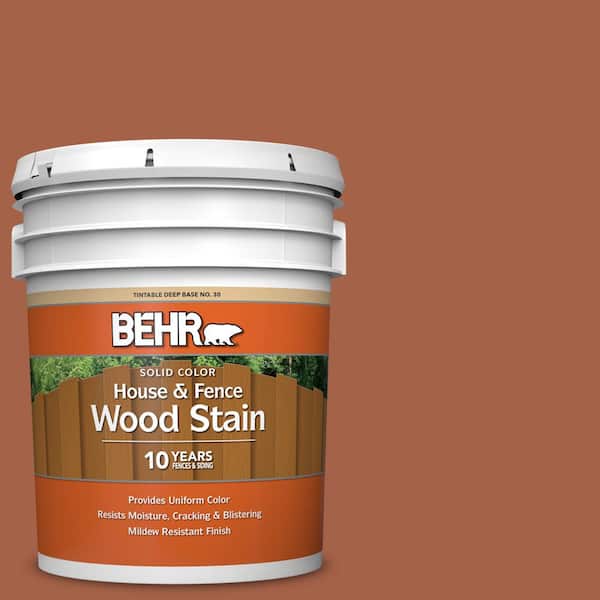 BEHR 5 gal. #SC-236 Western Redwood Solid Color House and Fence Exterior Wood Stain