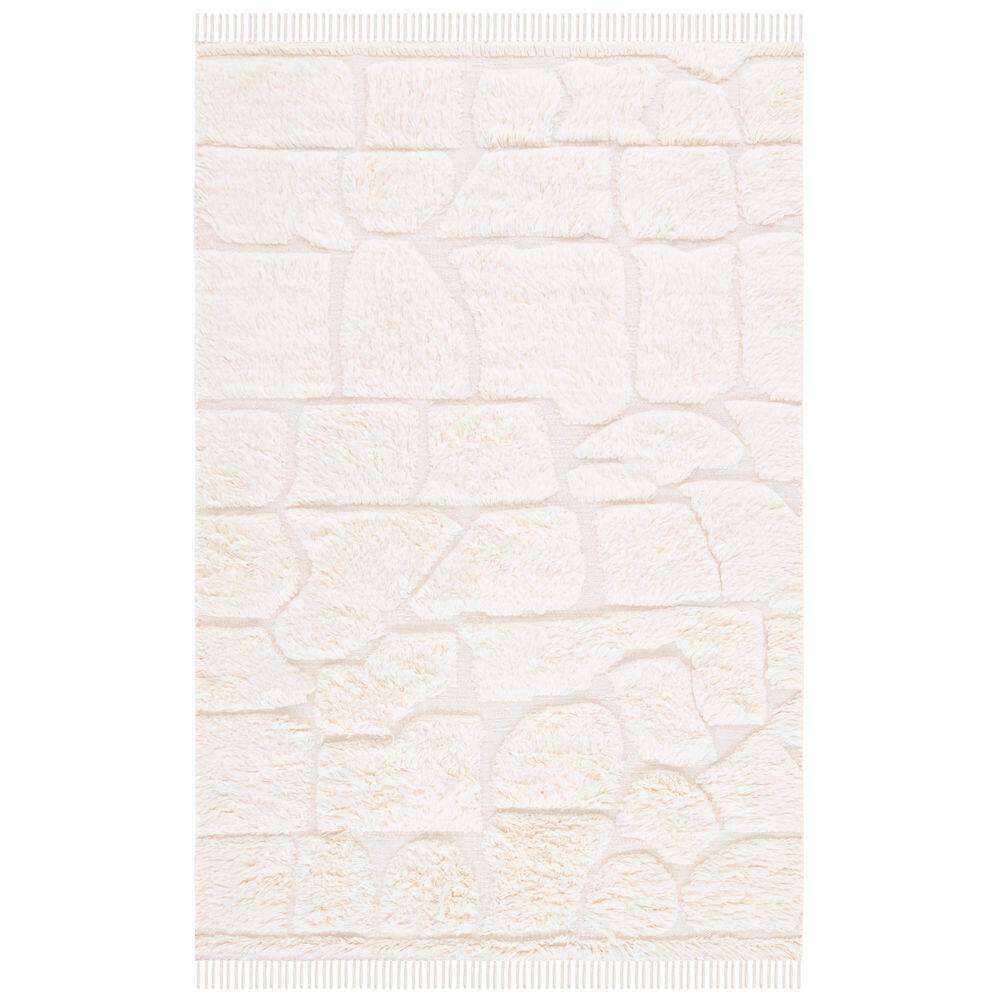 Kenya 5 ft. x 8 ft. Ivory High-Low Fringe Solid Area Rug price history on PriceWatchPro