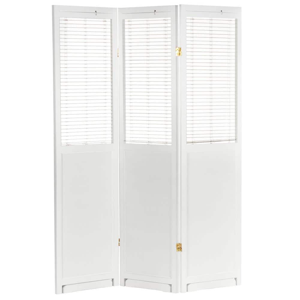 White Pine 6 ft. Tall Folding Shutter Room Divider