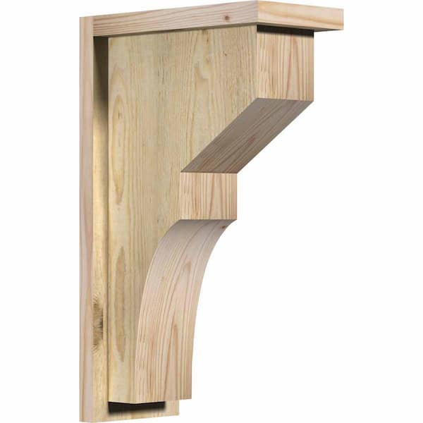 Ekena Millwork 6 in. x 12 in. x 20 in. Douglas Fir Monterey Rough Sawn Corbel with Backplate