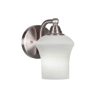 Madison 5.5 in. 1-Light Brushed Nickel Wall Sconce with Standard Shade