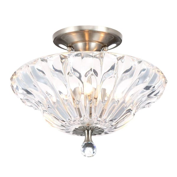 Dale Tiffany Meridith 3-Light Polished Chrome Crystal Semi-Flush Mount Light