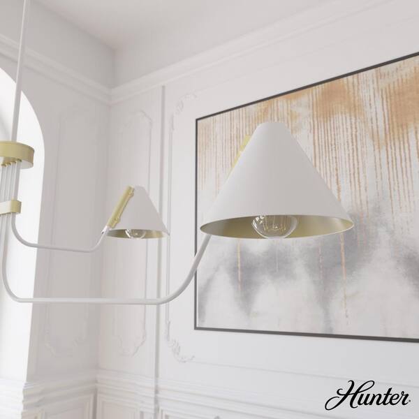 Hunter Grove Isle 5-Light Matte White Modern/Contemporary Led Chandelier