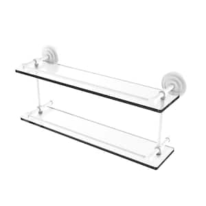 Allied Brass 22 in. L x 8 in. H x 5 in. W 2-Tier Clear Glass Bathroom Shelf  with Gallery Rail in Satin Nickel P1000-2/22-GAL-SN - The Home Depot