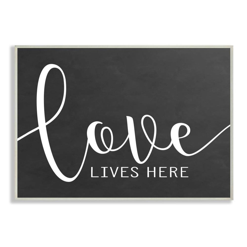 10 in. x 15 in. Love Lives Here by Lettered and Lined Printed Wood Wal