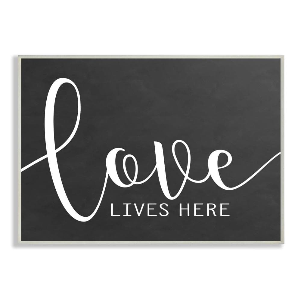 12.5 in. x 18.5 in. Love Lives Here by Lettered and Lined Printed Wood